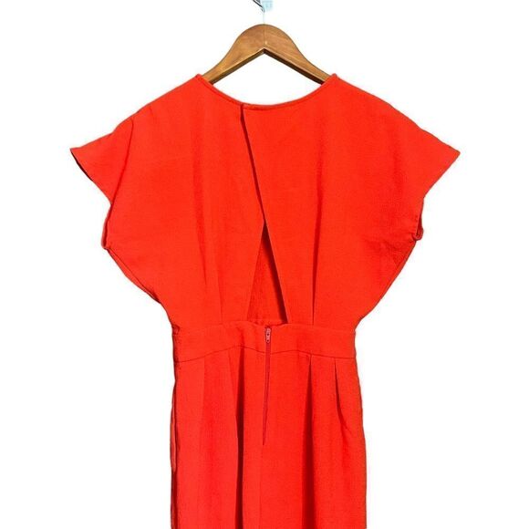 ASOS orangey red flutter sleeve midi dress‎ - Picture 7 of 8